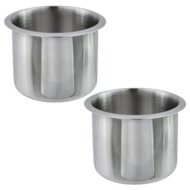 Imagem de Dnyta 2 peças de suporte de copo de aço inoxidável de 8 cm x 5,5 cm, substituição de suporte de copos reclinável de sofá de metal, suportes de copo de mesa de pôquer, para mesa, sofá, barcos, banco