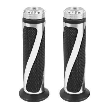 Imagem de Ongfuwu 2 Pegas universais de motocicleta, punhos de guidão de motocicleta de borracha antiderrapante de alumínio CNC, cabo de propulsor com tampa de extremidade de barra, serve para guidão esquerdo