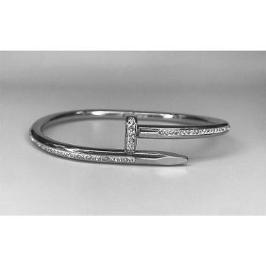 Imagem de Bracelete Pulseira STRASS Prego Pulseira Aço Inox Brilho Strass Korean