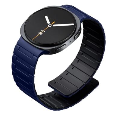 Imagem de SNBLK Pulseira magnética compatível com Samsung Galaxy Watch 8 de 40 mm e 44 mm/Samsung Galaxy Watch 8 Classic de 46 mm, ímã de um clique sem lacunas, pulseira esportiva de silicone para Samsung Watch