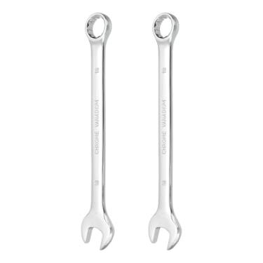 Imagem de HARFINGTON 2 peças chave de combinação 18 mm caixa métrica de 12 pontos e chave inglesa de extremidade dupla CR-V de extremidade aberta para reparo de máquinas de móveis de tubos automotivos, faça