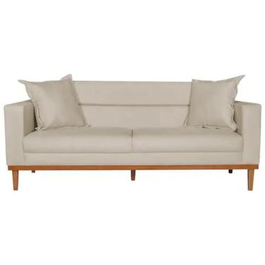 Imagem de Sofá Living 2 Lugares 200cm Viena Sala de Estar Recepção Suede Bege - 