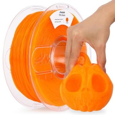 Imagem de AMOLEN Filamento de impressora 3D TPU 95A 1,75 mm, filamento laranja básico TPU de alta dureza e resiliência, filamento 3D flexível de 1 kg, precisão dimensional +/- 0,02 mm, adequado para a maioria