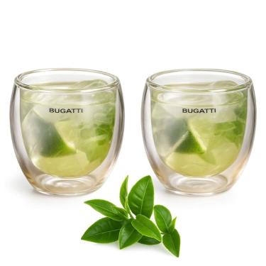 Imagem de Conjunto 2 Copos de Café Chá de Parede Dupla 250ml Bugatti