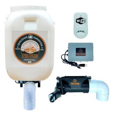 Imagem de Alimentador Automático com Reservatório de Ração de 50 Litros, Programável via Timer WiFi Plug com App, Ideal para Cachorro Cavalo Bovino Ovelha Carneiro Cabrito Porco Galinha Pato Coelho Peixe