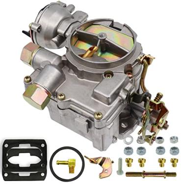 Imagem de THUNDERMINGO Carburador marítimo de 2 cilindros para motores Mercruiser 4.3L 4 CYL Mercarb com jatos de ligação longa e gaxetas afogador elétrico, substitui 3310-864940A01