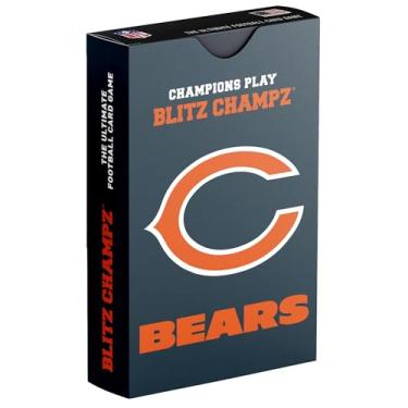 Imagem de Blitz Champz | Jogo de Cartas de Futebol (7+) | Licenciado NFL | 2-6 Jogadores | Ganhe Prêmios de Produto para Pais | Cartas Ilustradas | Aprenda Matemática | Tamanho Poker: 2.5"x3.5" (Chicago Bears)
