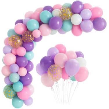 Imagem de Kit de Balões Bexigas Gabby Unicórnio Tons Pastéis Decoração De Aniversário para Festa Arco de Balões Bolas Balão Bexiga Arco Orgânico Unicornio Casa Mágica - Fácil de Montar