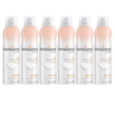 Imagem de Kit 6 Desodorante Aerossol Herbíssimo Care Sem Álcool Vanilla 150Ml  D