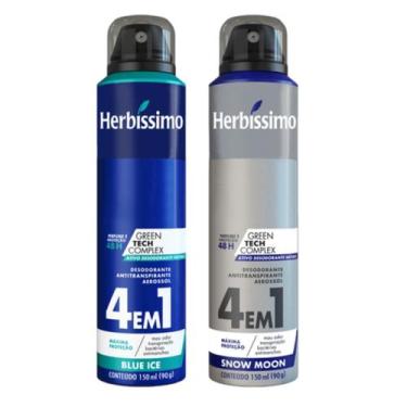 Imagem de Kit Desodorante Aerossol Herbíssimo Blue Ice E Snow Moon 150 Ml - Dana