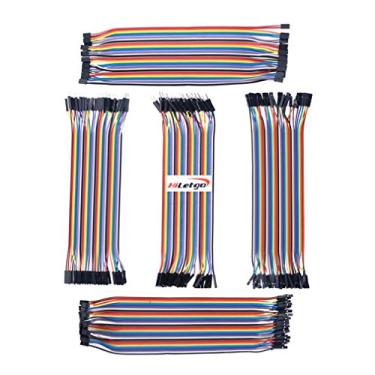 Imagem de HiLetgo 200 peças/5 x 40 pçs Pão Jumper Fio Dupont macho para macho, macho para fêmea, fêmea para fêmea, 2,54 mm a 2,54 mm, 2,54 mm a 2,0 mm, 2,0 mm a 2,0 mm Cabos de 20 cm Kit sortido para Arduino DIY