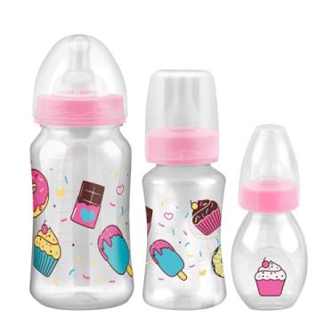 Imagem de Petita Kit Mamamadeira Super Acinturada/Bico Silicone Redondo - Cristal Rosa 270/140/60ml