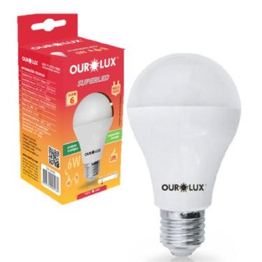 Imagem de Kit 5 Lampada Super Led Bulbo 6w 3000K Luz Amarela Bivolt - Ourolux