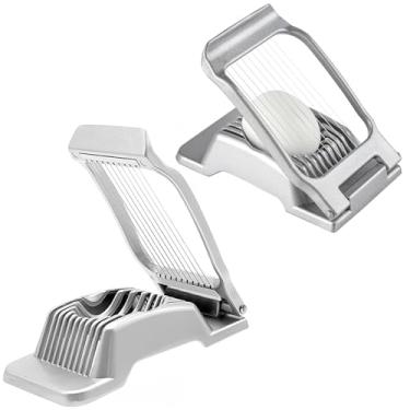 Imagem de Cortador de ovos de liga de alumínio para ovos cozidos, multiuso, mini manual para presunto, morango, macio