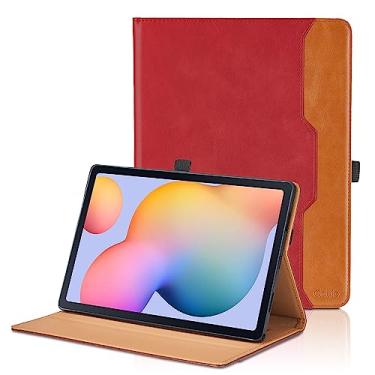 Imagem de Capa para Samsung Galaxy Tab S6 Lite 10,4 polegadas 2024/2022/2020 - modelo (SM-P620/P625/P610/P613/P615/P619) com alça de mão e bolso, capa fólio de couro sintético com suporte para