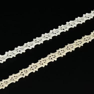 Imagem de Fita vintage de crochê de 10 metros com acabamento em renda de algodão para artesanato feito à mão, buquê de scrapbook, embalagem de presente, decoração de casamento nupcial (branco, 9 mm de largura)