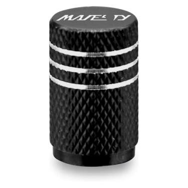 Imagem de Tampas de válvula de pneu de roda Capas de haste de aro de pneu para motocicleta à prova de pó compatível com Y&AMAHA Majesty250 Majesty400 Majesty125 Majesty 250 400 125 (1 peça preta)