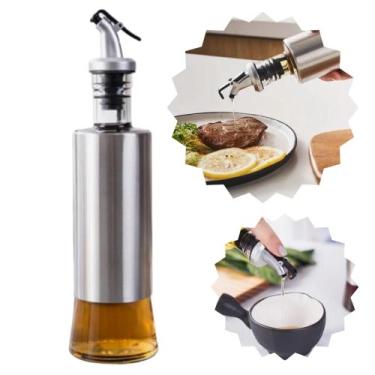 Imagem de Porta Dosador de Azeite e Vinagre Aço Inox Galheteiro 300ML - LojasBad