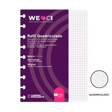 Imagem de Refil Caderno Inteligente 90g Médio 50Fls CIRM 3003, Médio-Quadriculad