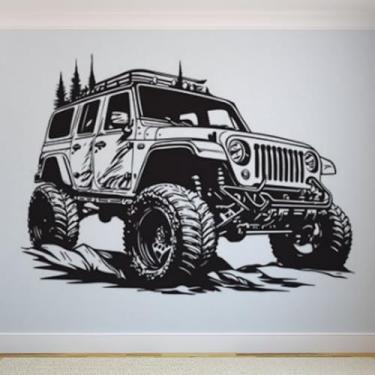 Imagem de Adesivos de parede de veículos off-road, pôsteres de parede Jeep, decalques artísticos de carro, decorações de quarto infantil, murais 87 x 115 cm