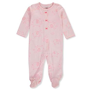 Imagem de Macacão infantil Carter's para bebês com elefantes e pés – Rosa/Multi, 6 meses