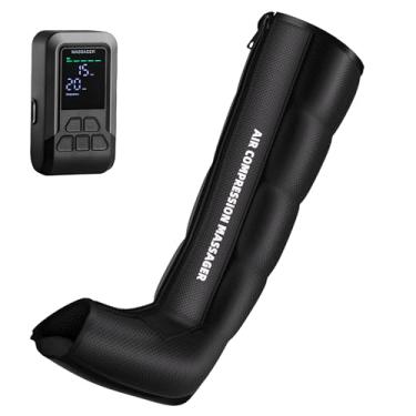 Imagem de Massageador profissional de perna de compressão de ar para circulação e alívio da dor, botas de recuperação de perna inteira sem fio com controles duplos, dispositivo de terapia para atletas, idosos