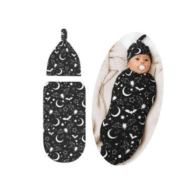 Imagem de Conjunto de cobertores Swaddle Lockin Halloween Goth Baby Bat Moon - L