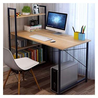 Imagem de CLLBANT Secretária para PC mesa para computador simples e moderno mesa simples para casa mesa de estudo para estudantes secretária pequena simples estante mesa com