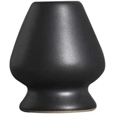 Imagem de QLDFX Tigela Matcha Tigela de Salada Tradicional Fosco Preto Verde Crackle Matcha Kit Cerâmica Chawan Kiln Glazed Whisk Holder Chasen Scoop Matcha Bowl Conjunto de Chá (F)