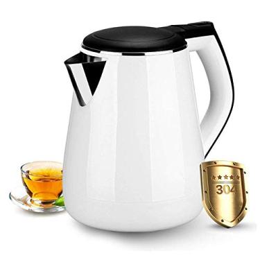 Imagem de Chaleira elétrica 1,3L parede dupla toque frio chaleira 1800W filtro de água de fervura rápida chaleira com interior de aço inoxidável.