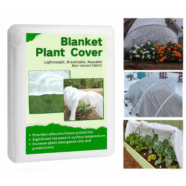 Imagem de JUNFLYING Coberturas de plantas proteção contra congelamento 1,5 x 1,5 m, cobertor de pano de geada de jardim para clima frio de inverno, capa de fileira flutuante reutilizável protege vegetais