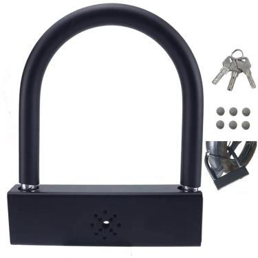 Imagem de Cadeado Trava de Moto Bike Alarme Anti Furto Bicicleta Motocicleta Potao Som Alto Potente Resistente Proteçao Segurança