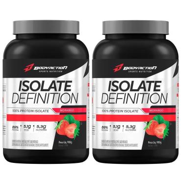 Imagem de Kit 2X Whey Isolate Definition - 900g Morango - BodyAction-Masculino