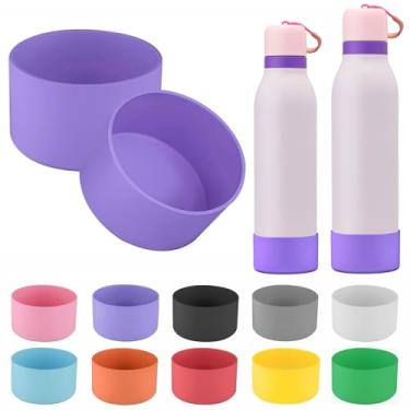 Imagem de 2 peças de bota de silicone compatíveis com garrafa de água Owala FreeSip Twist 680 g, capa protetora antiderrapante e à prova de queda compatível com garrafa de água Owala Free Sip Twist 680 g