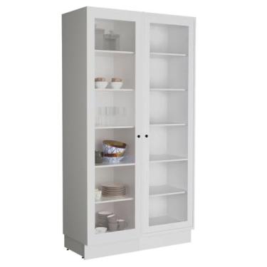 Imagem de Cristaleira de Vidro Herval Viana, 2 Portas, Branco Ártico