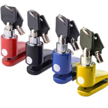 Imagem de Cadeado Trava de Disco Universal para Moto e Bicicleta Antifurto – Segurança para Freio a Disco – com Trava Reforçada - Compacto e Resistente em Alumínio com 2 Chaves - Lene (Cadeado Azul)