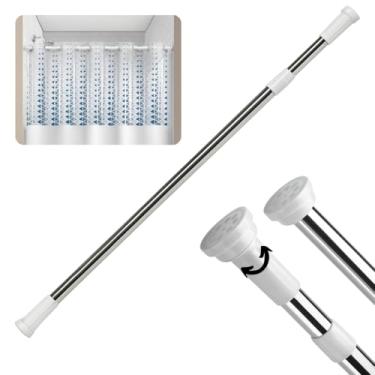 Imagem de Varão Bastão Haste Extensível Retrátil Para Box Porta Cortina Cozinha Banheiro Branco e Cromado de 70cm à 120cm