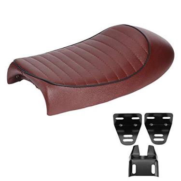 Imagem de GLOGLOW Assentos Completos Vintage Pu Leather Motorcycle Cafe Racer, Almofada para CG125 GN CB400SS, Fácil de Instalar para Entusiastas de Corrida Modificação/atualização/desempenho de Carros