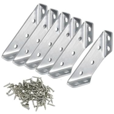 Imagem de 6 Cantoneira Inox Móveis + 42 Parafusos Soberba Phillips