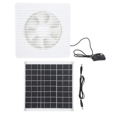 Imagem de Ventilador alimentado por painel solar 15W Exaustor de alta eficiência com 6 lâminas para galinheiros estufas casas de animais de estimação galpões sótãos janela ventilação material ABS (20 cm)