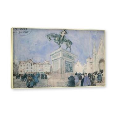 Imagem de Moldura de champanhe. Impressões Raoul Dufy, (quadrado em Falaise), pôster de viagem vintage, arte impressionista, imagem de arte de parede em tela para decoração de casa. 40 x 60 cm - 15,8 x 23,7 pol