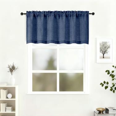 Imagem de Lecloud Cortinas de cozinha, cortinas de cozinha com filtro de luz de privacidade arejada, cortinas de cozinha, cortinas curtas modernas com bolsos de varão para banheiro café, 152 cm L x 56 cm C 1