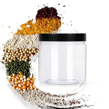 Imagem de Frascos de plástico de 200 ml com tampas sem BPA, frascos de cosméticos redondos transparentes com vazamento de boca larga para armazenamento de viagem, maquiagem e produtos de beleza - 1 pacote