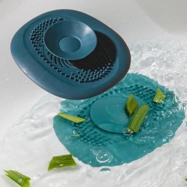 Imagem de Ralo de piso de silicone - luminária de banheiro com coletor de cabelo, rolha de banho, plugue, filtro de pia, filtro - para torneiras, ralos, chuveiros - acessórios para casa e jardim