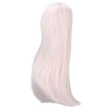 Imagem de ZJchao Perucas de Boneca, Peruca Longa e Reta Sintética, 1/3 de Substituição de Cabelo de Boneca, 8 a 9 Cabeças, Fibra Resistente Ao Calor, Reta (Rosa Escuro)