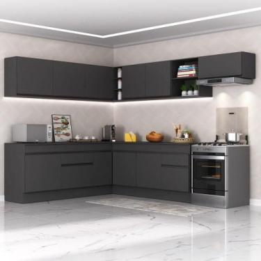 Imagem de Armário De Cozinha Completa De Canto Preto - MULTIMOVEIS