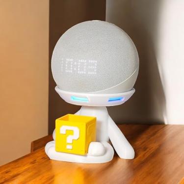 Imagem de Suporte Alexa Echo Dot 4 e Echo Dot 5. Tema Robert Bloquinho Mario - Presente, decoração criativa, música, som, stand de mesa Amazon