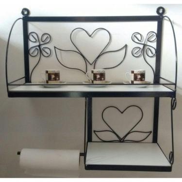 Imagem de Suporte Prateleira Em Ferro Duplo Para Cozinha