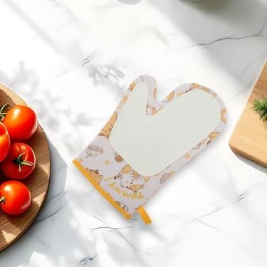 Imagem de Generic 1 luva de forno de mão esquerda colorida para gatinho luva de forno lavar à mão apenas pano de algodão de silicone amarelo 27 x 18 cm