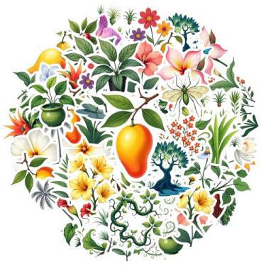 Imagem de 35 peças, natureza, floral, jardim, botânica, flores tropicais, adesivos botânicos, pacote de adesivos de jardim para telefone faça você mesmo, guitarra, notebook, mala, copo, laptop, motocicleta